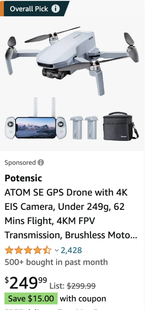 Best Mini Drones: Potensic Atom SE